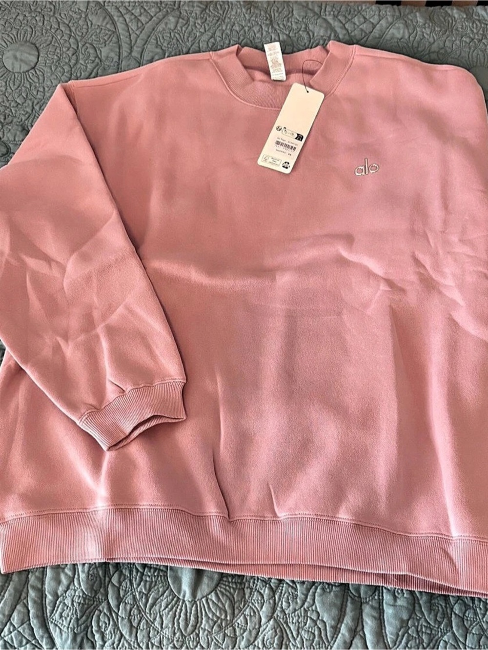 alo Pink Crewneck Sweatshirt Size XXL NWT